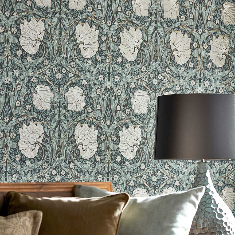 Pimpernel Wallpaper - Charcoal / Multi - by Morris