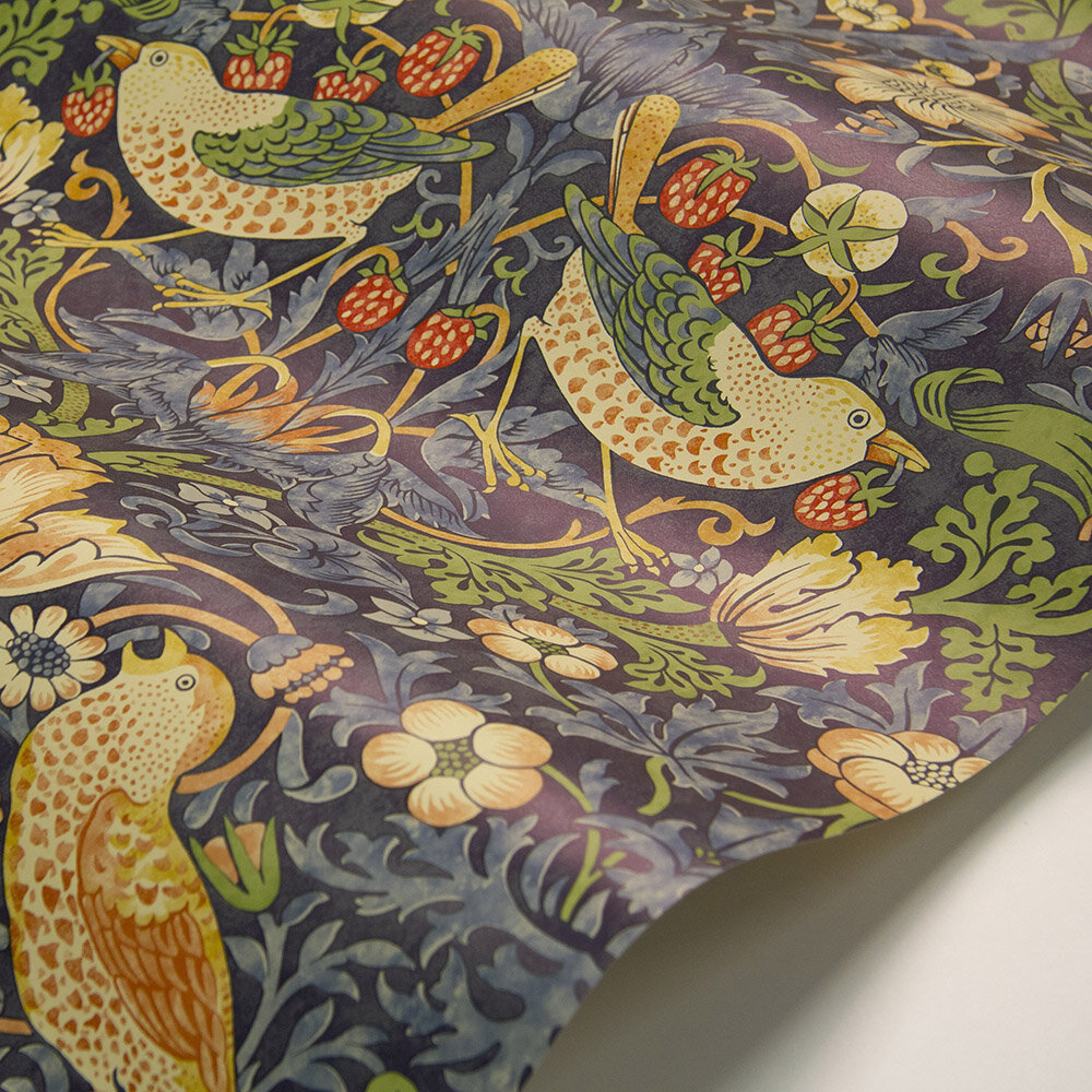 Strawberry Thief Wallpaper - Indigo - by Morris