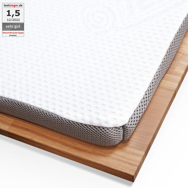 Topper EcoON - Ergonomic mattress topper made of memory foam with cover made of sustainable Tencel - Third of Life