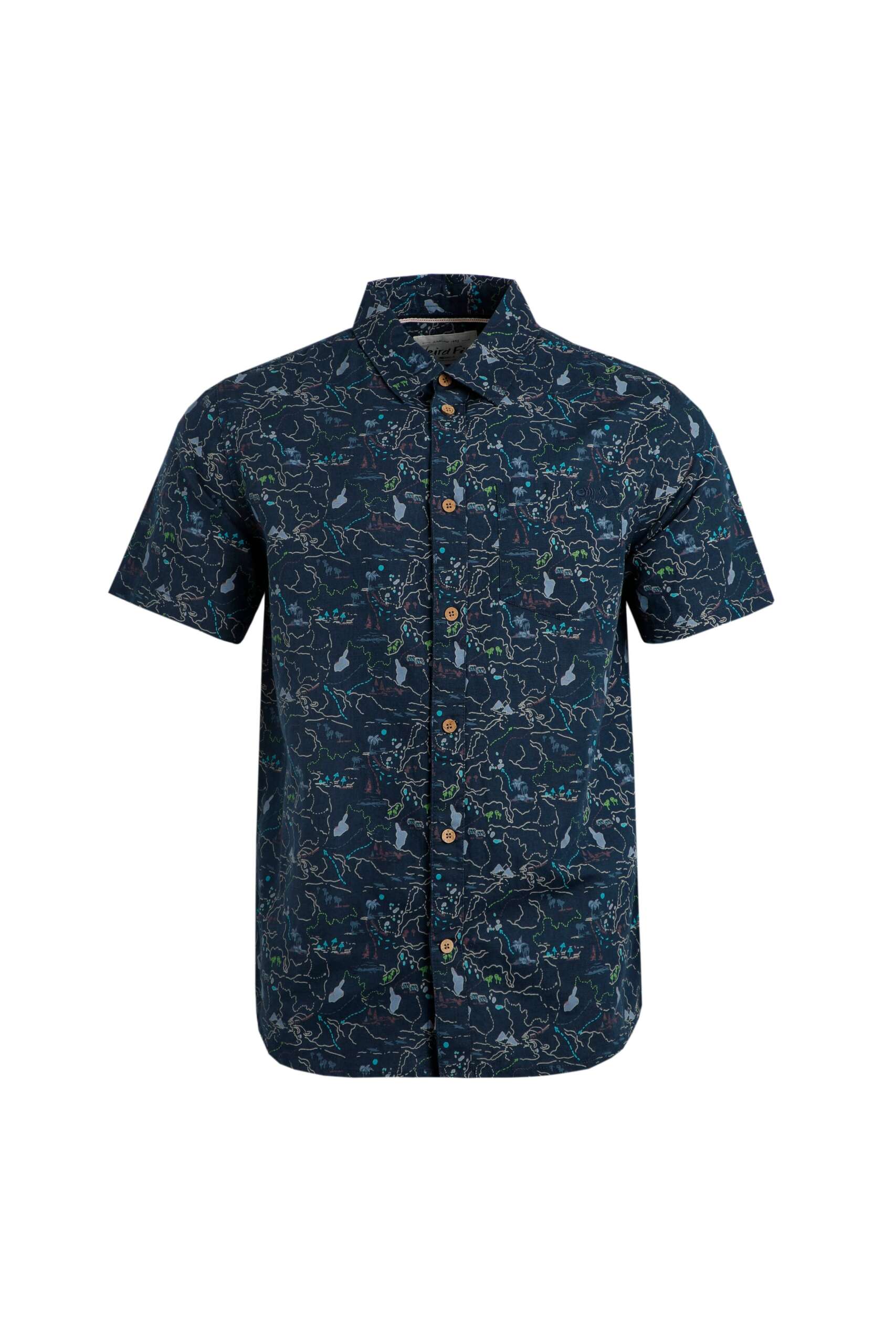 Tribena Short Sleeve Linen Shirt Navy | Weird Fish