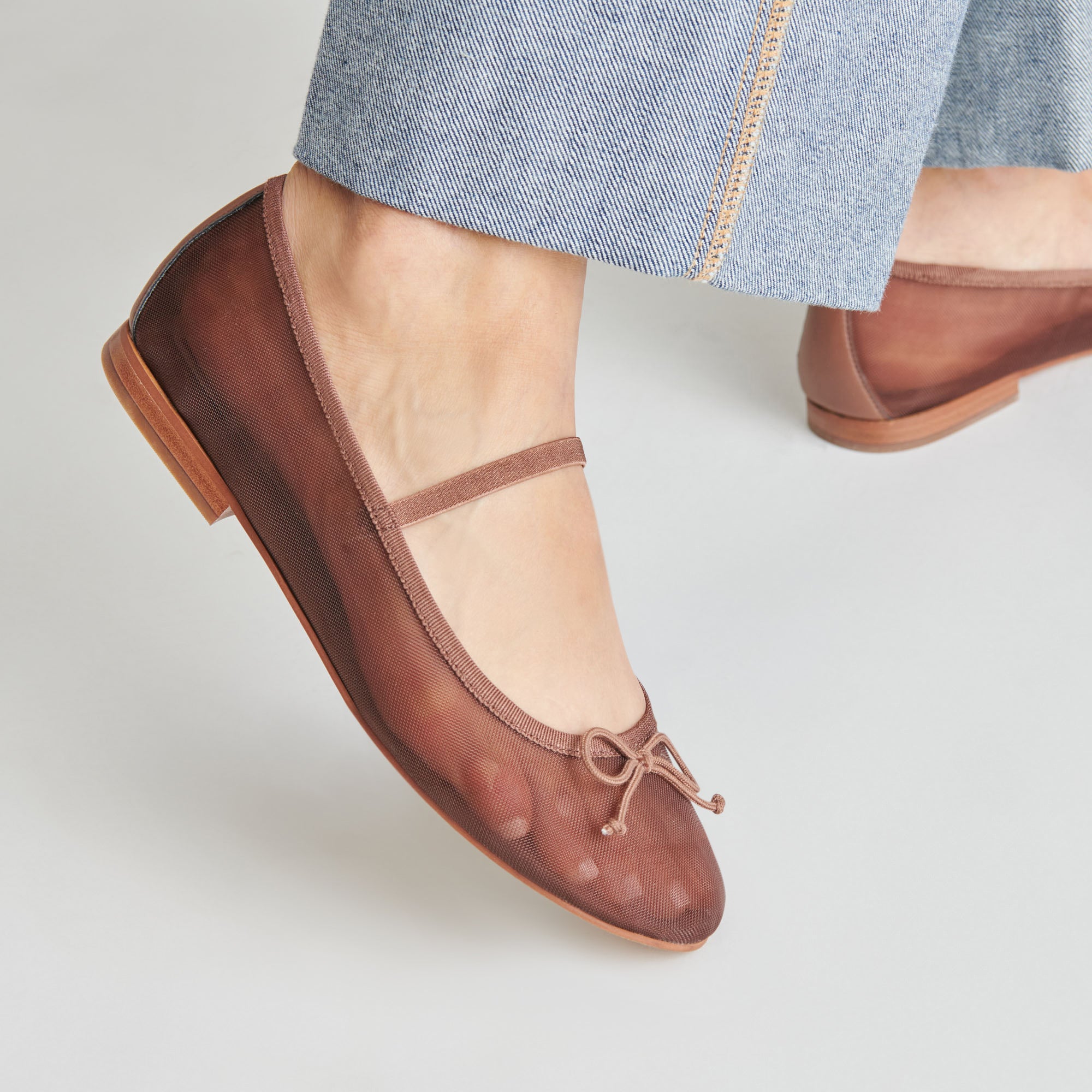 CADEL BALLET FLATS ESPRESSO MESH – Dolce Vita