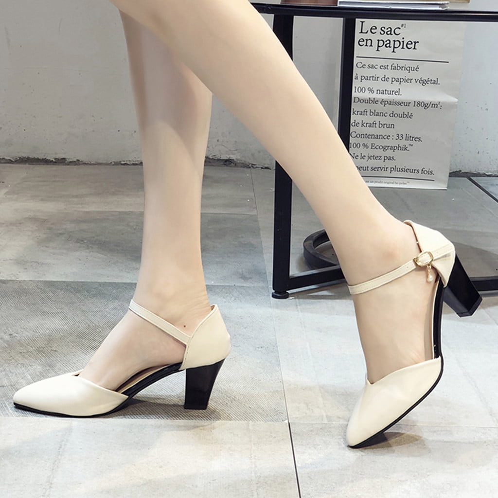 Vedolay Summer High Heels High Heels for Women Casual Summer Wide Width  Roman High Heels,Beige 5 - Walmart.com