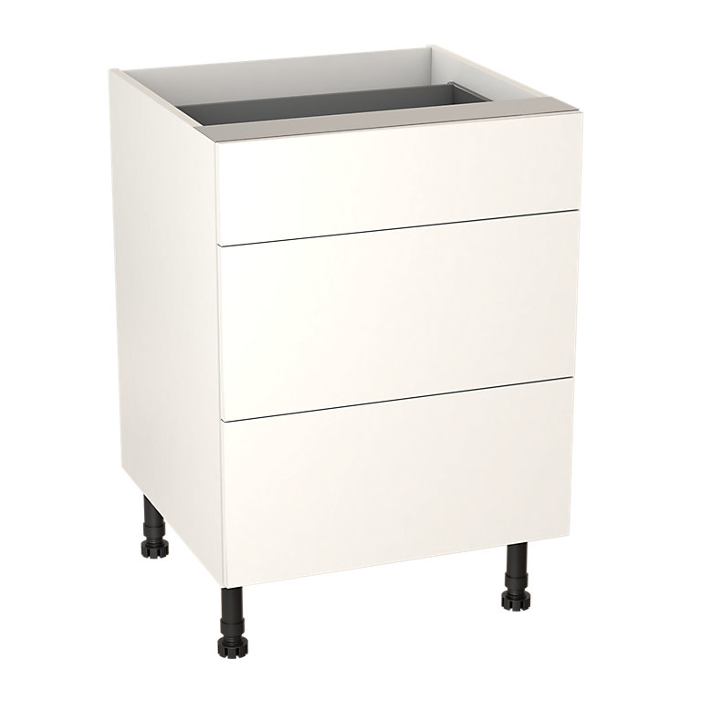 GoodHome Balsamita Matt white slab Base Kitchen cabinet (W)600mm (H)720mm | DIY at B&Q