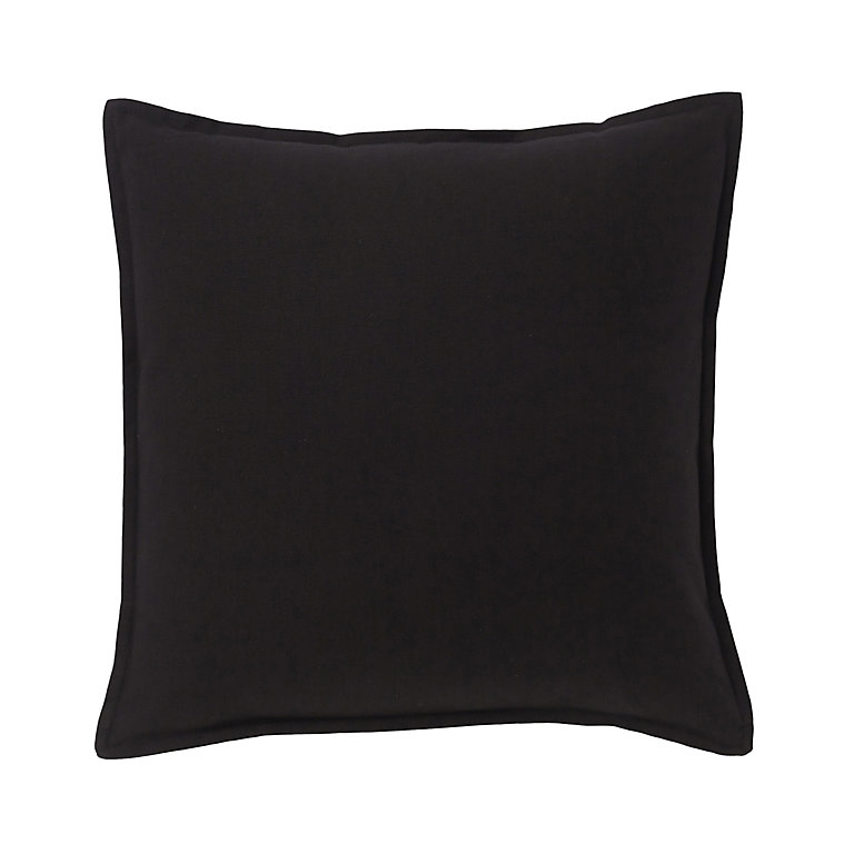 GoodHome Hiva Plain Black Cushion (L)45cm x (W)45cm | DIY at B&Q