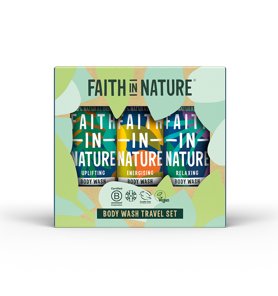 Faith In Nature body wash travel gift set