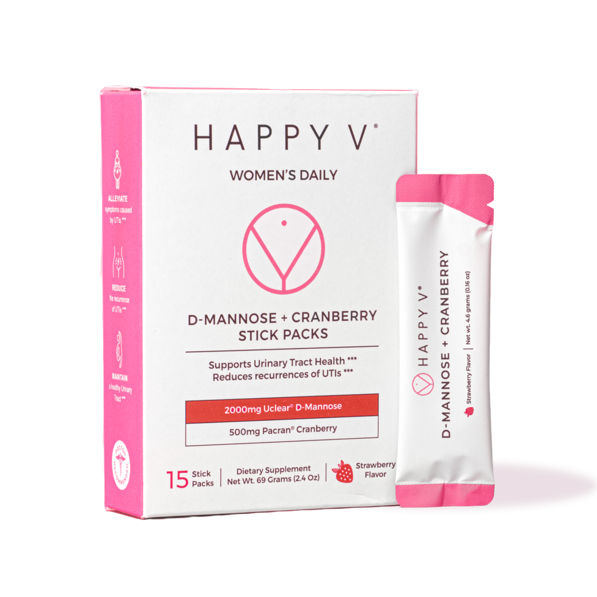 Happy V D-Mannose plus Cranberry stick packs
