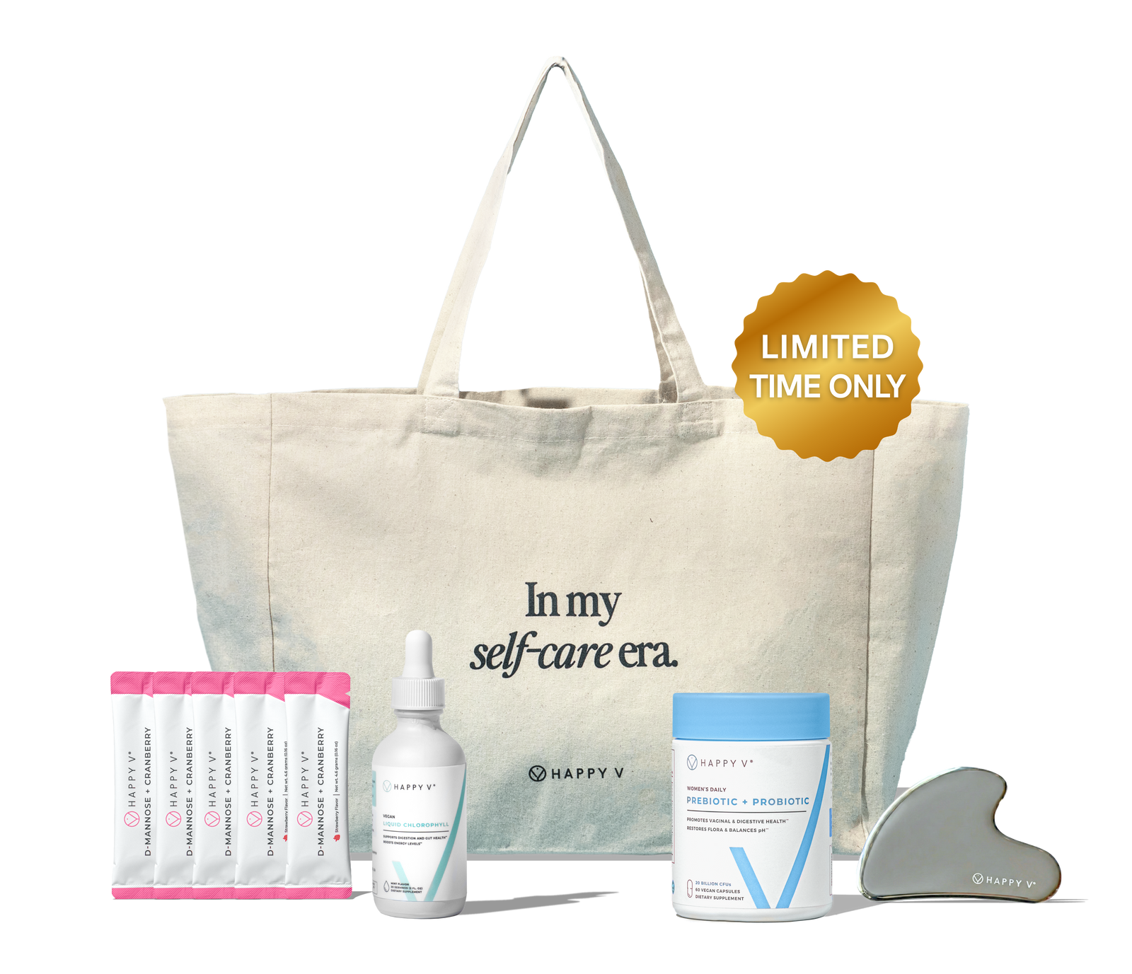 Happy V Fresh Start Kit products arranged together