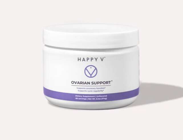 Happy V Ovarian Support supplement container