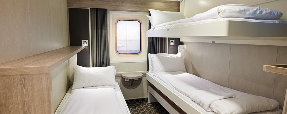 Four bed window cabin aboard W.B. Yeats