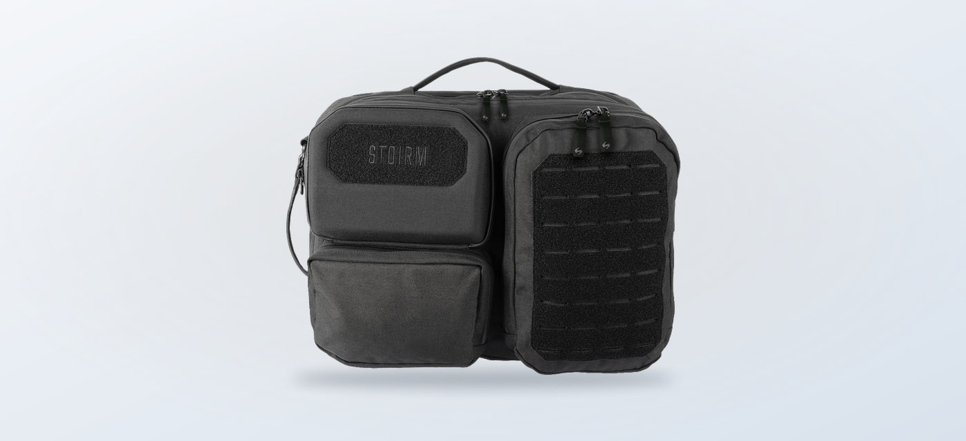 Black Highlander Stoirm Messenger Bag shown front-on