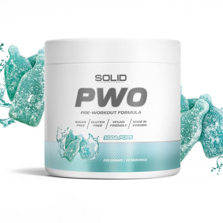 SOLID Nutrition PWO förpackning på vit bakgrund