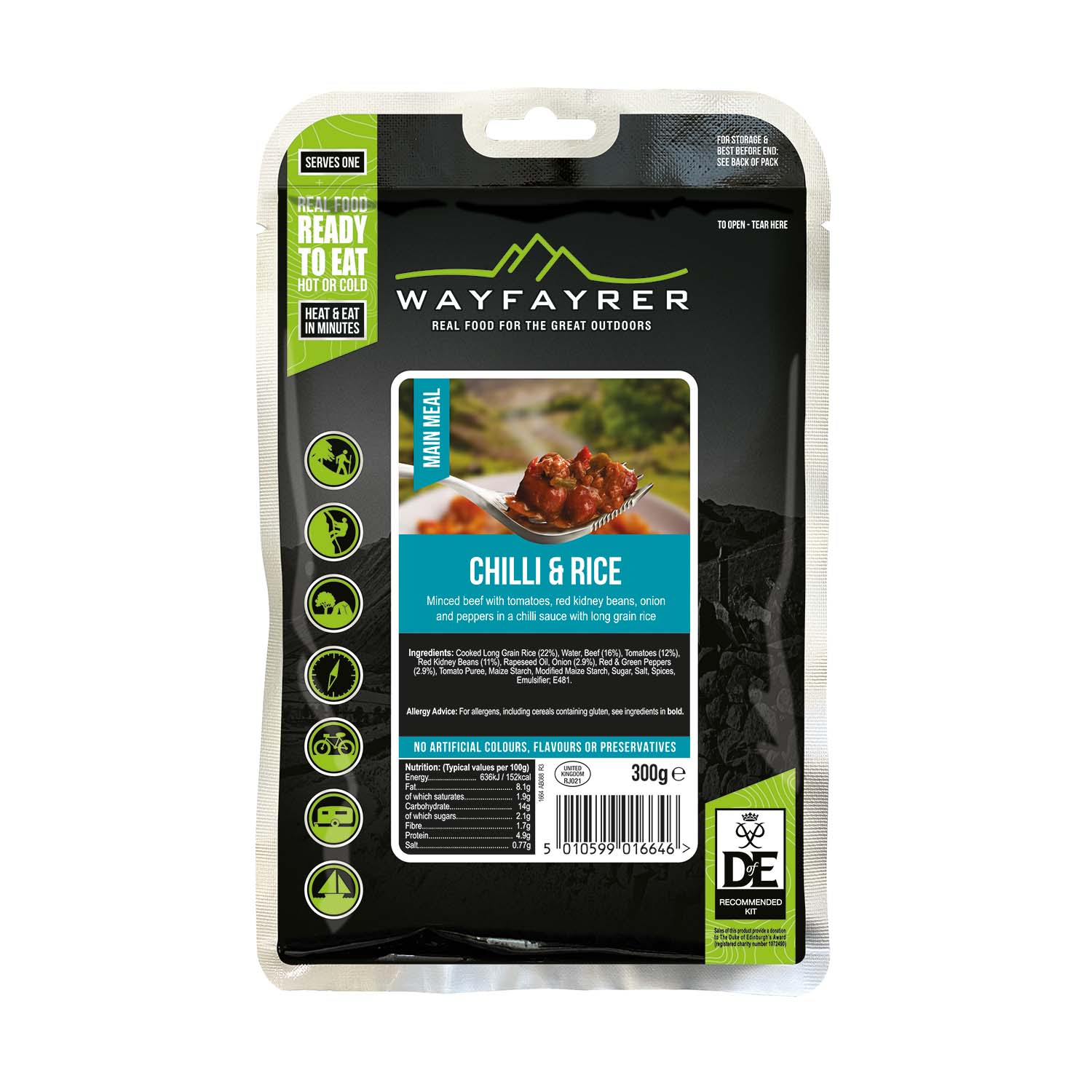 Wayfayrer Chilli Con Carne and Rice meal pouch