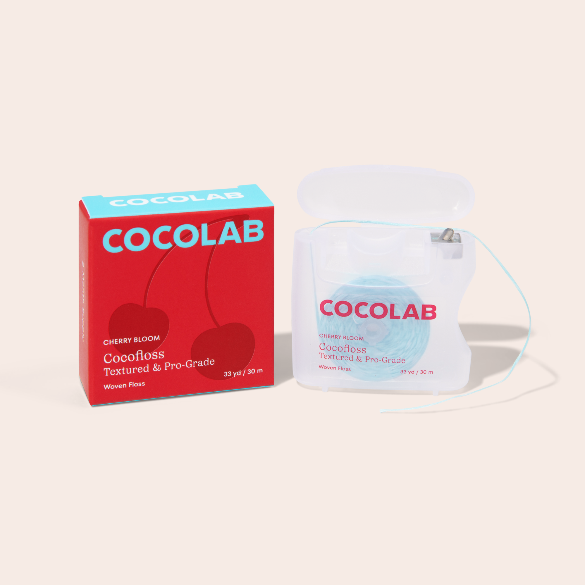 Cherry Bloom Dental Floss spool and box