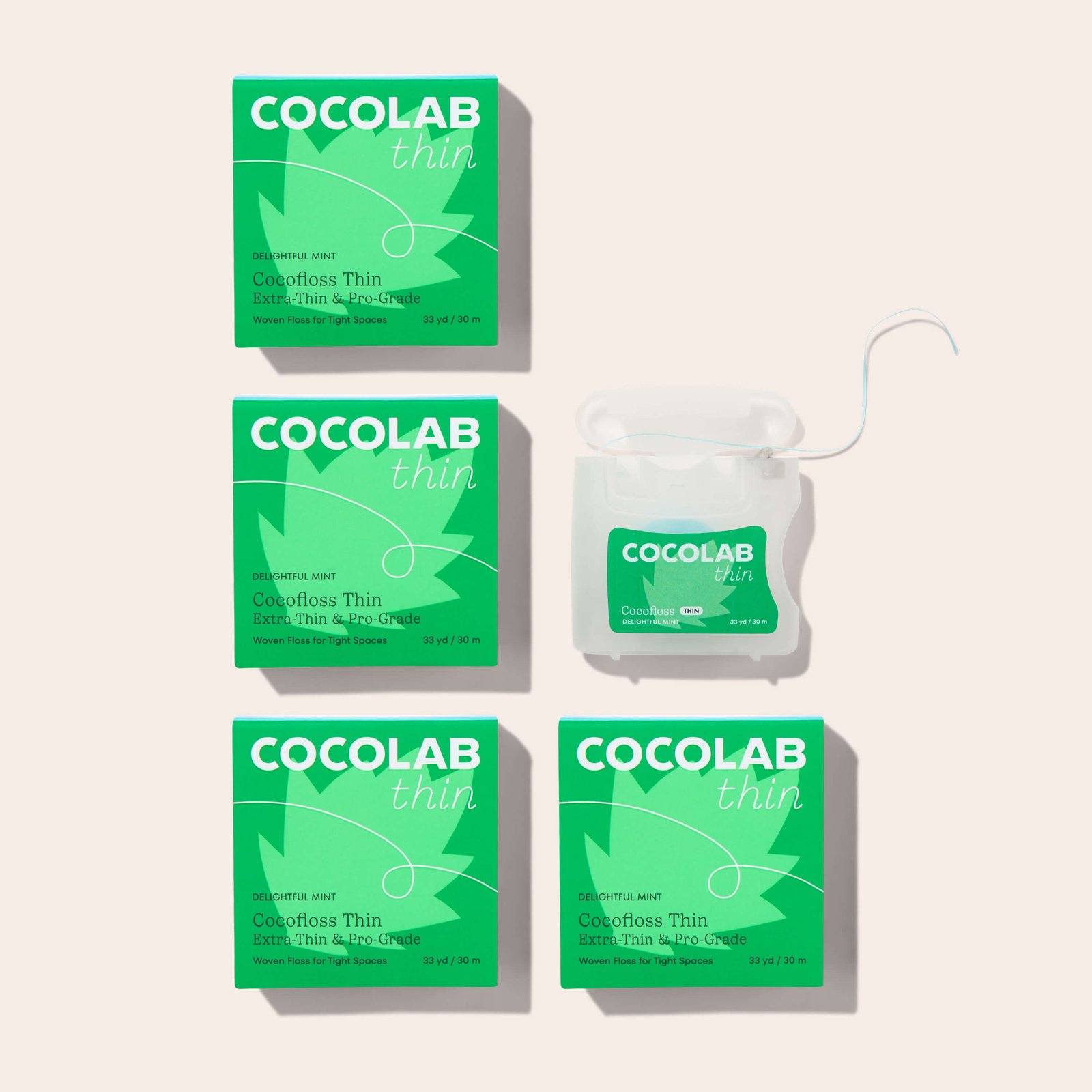 Delightful Mint Cocofloss Thin four-pack product box