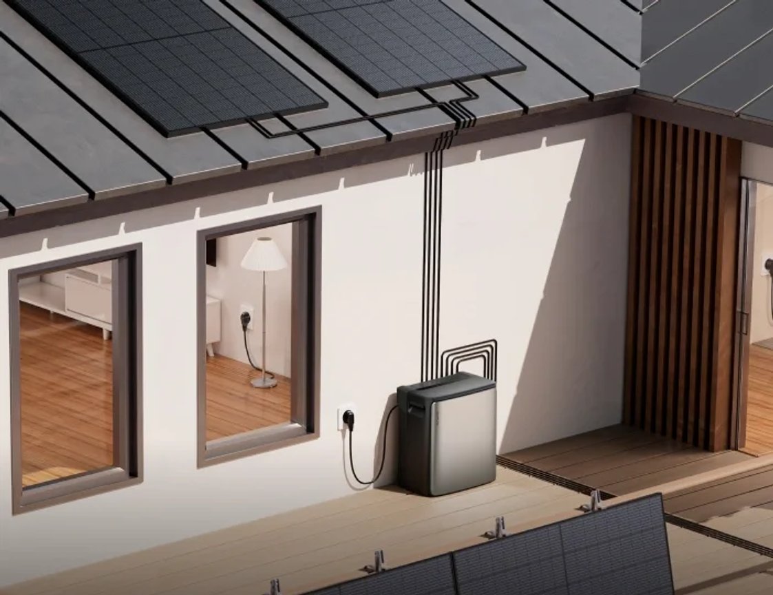Scène de maison équipée d'un écosystème solaire EcoFlow