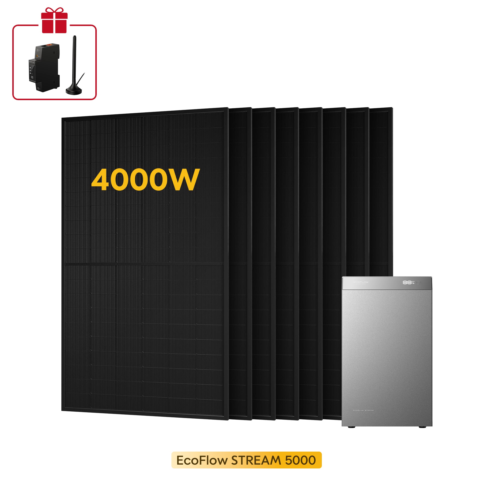 EcoFlow Stream 5000 mit acht bifazialen Solarmodulen