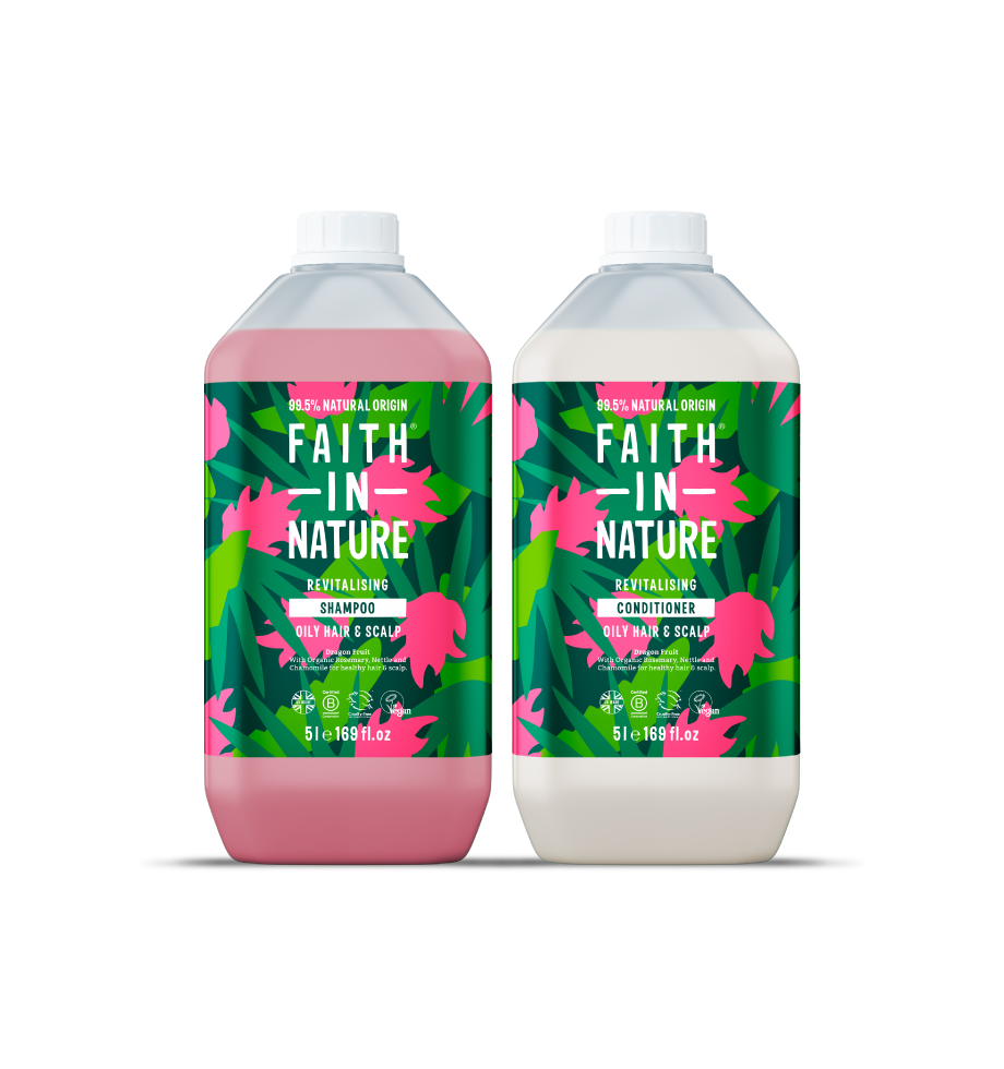 Dragon Fruit shampoo and conditioner set in 5L bottles