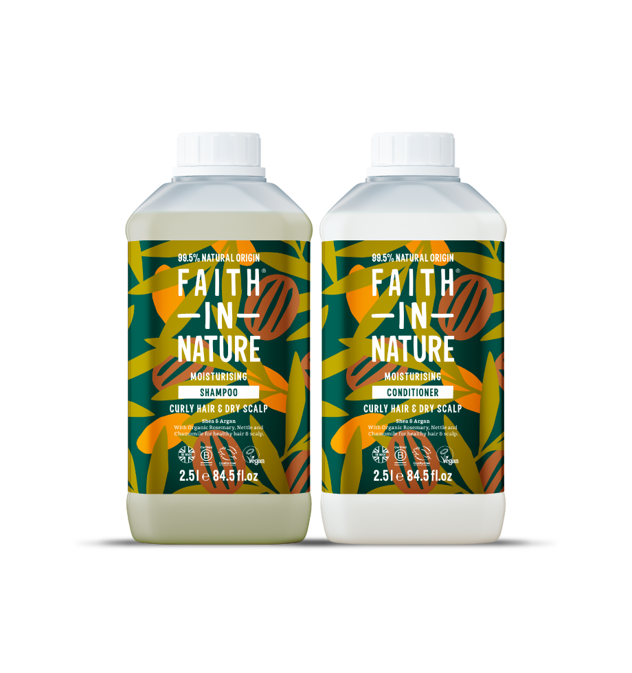 Shea and Argan shampoo and conditioner set in 2.5L bottles