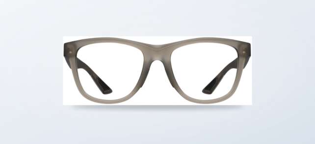 Kaldrex brown eyeglass frame shown at a three-quarter angle