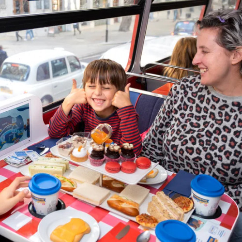 Paddington afternoon tea on a London sightseeing bus