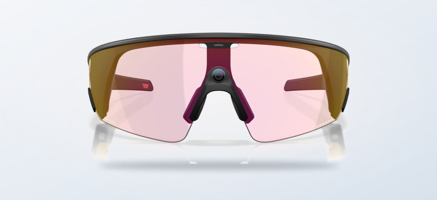 Lentes de sol Oakley Meta Vanguard negros sobre fondo claro