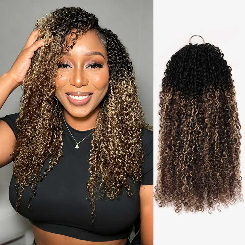 QVR sun-kissed blonde mixed highlights crochet hair