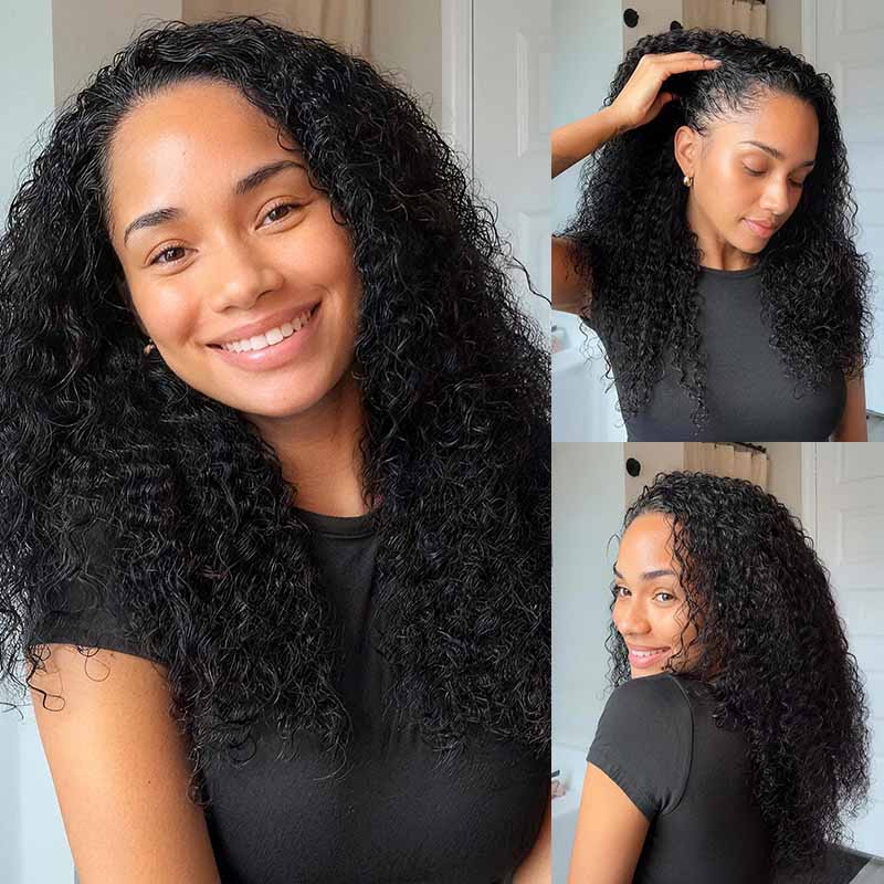 QVR twist curly half wig close view