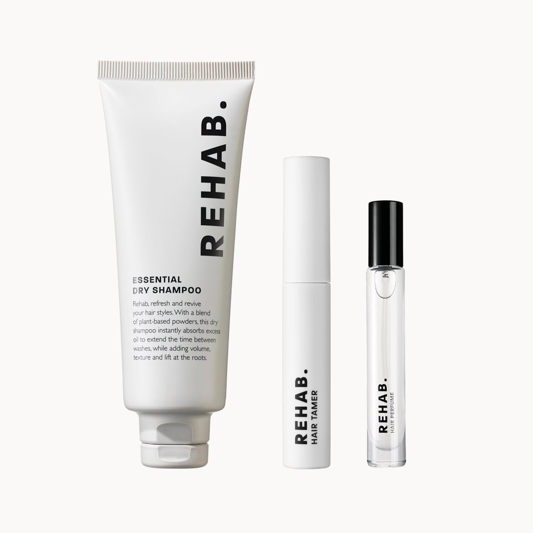 REHAB Your Hair Second Day Hair Trio for refreshing roots and restyling