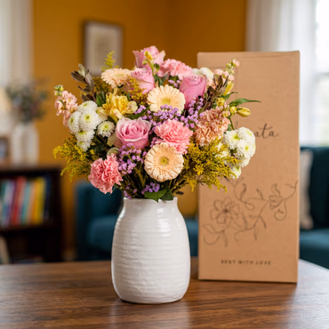 Serenata Flowers bouquet carefully packaged for delivery