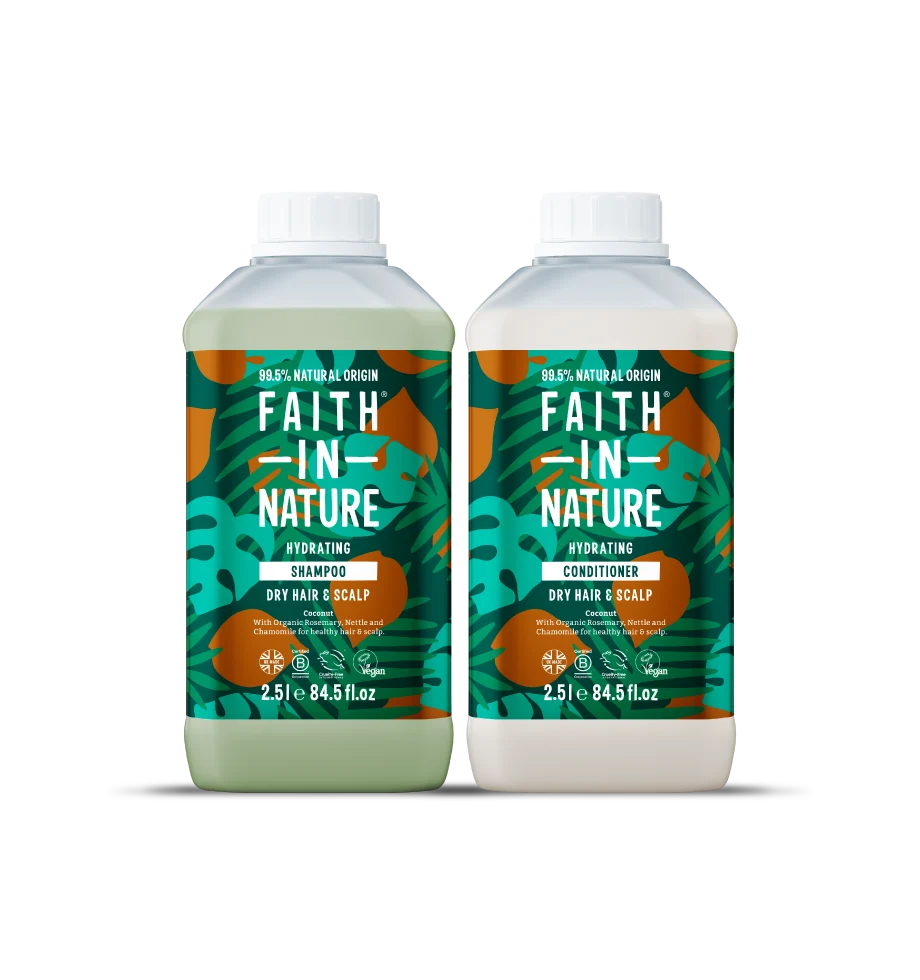 Coconut Shampoo and Conditioner Set in refill bottles