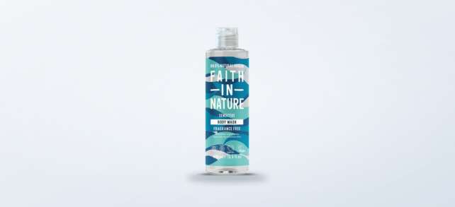 Faith In Nature fragrance free body wash bottle