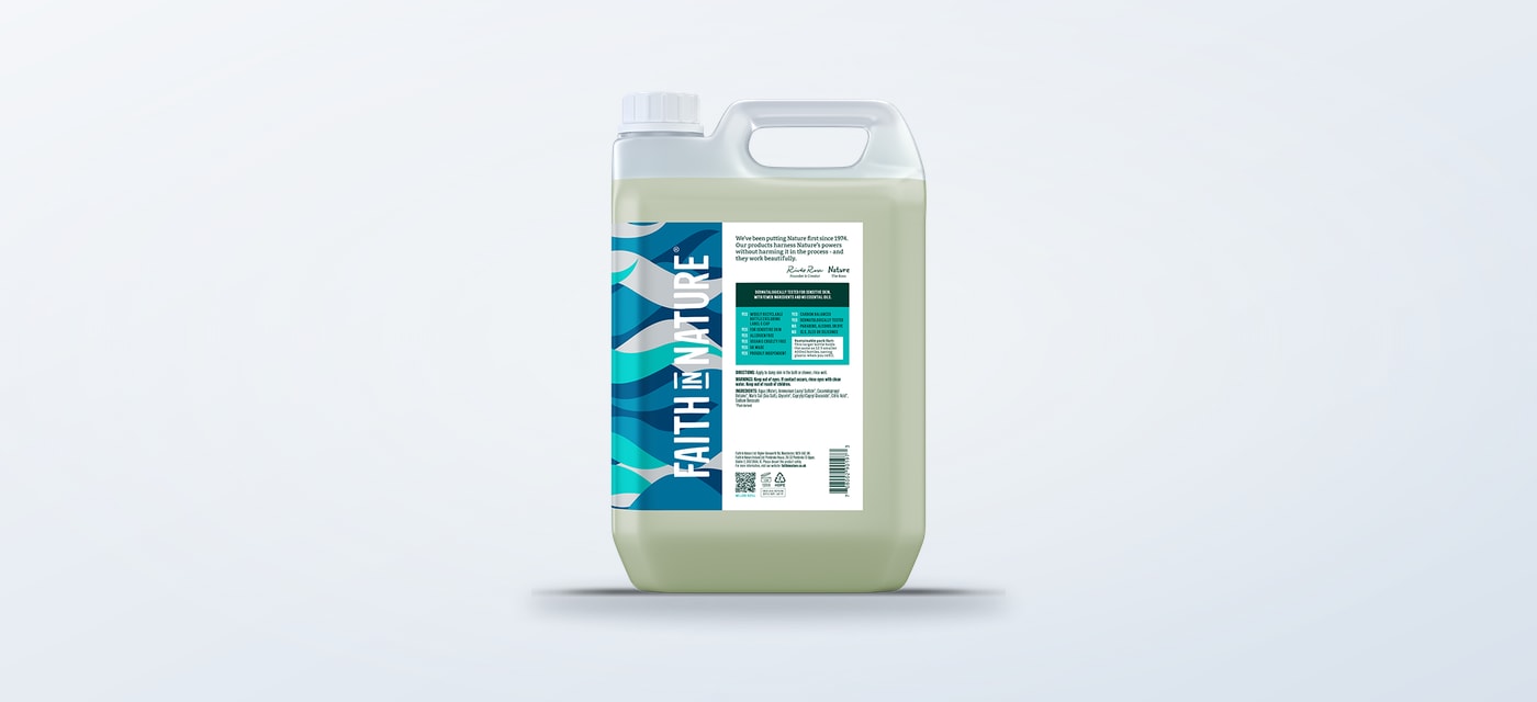 Faith In Nature Fragrance Free Body Wash refill bottle