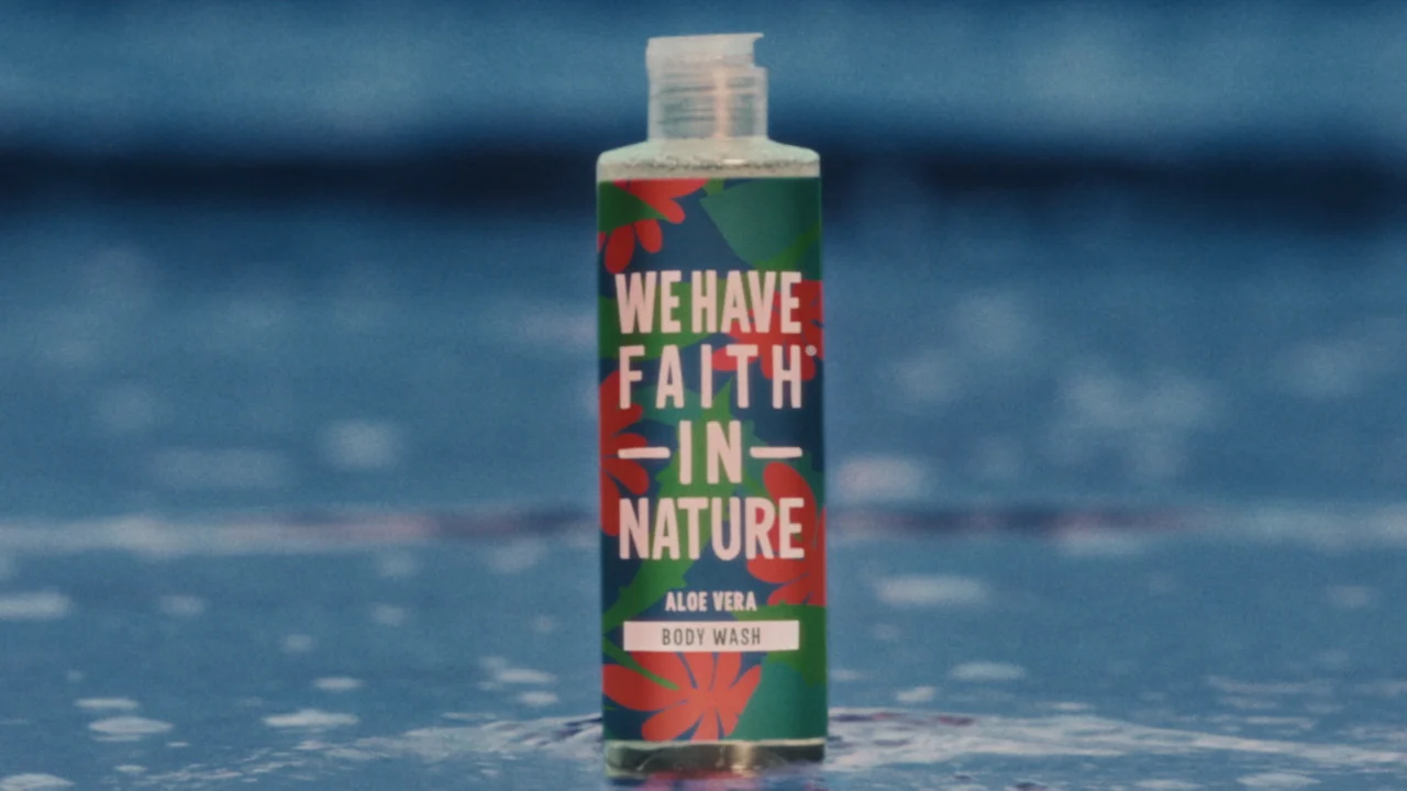 Faith In Nature campaign bottle for natural care