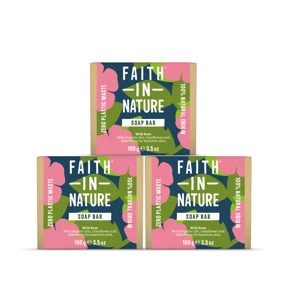 Faith In Nature Wild Rose soap bar bundle