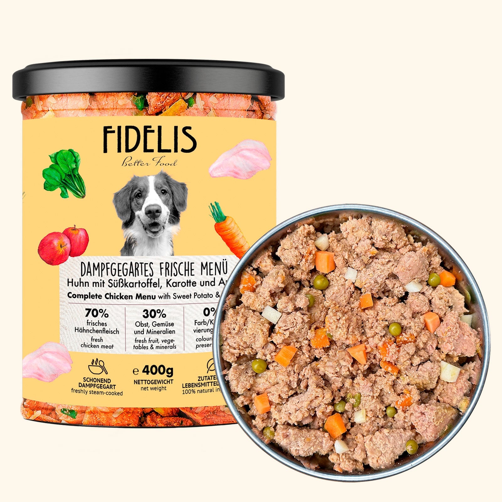 Fidelis Huhn-Menü im Glas