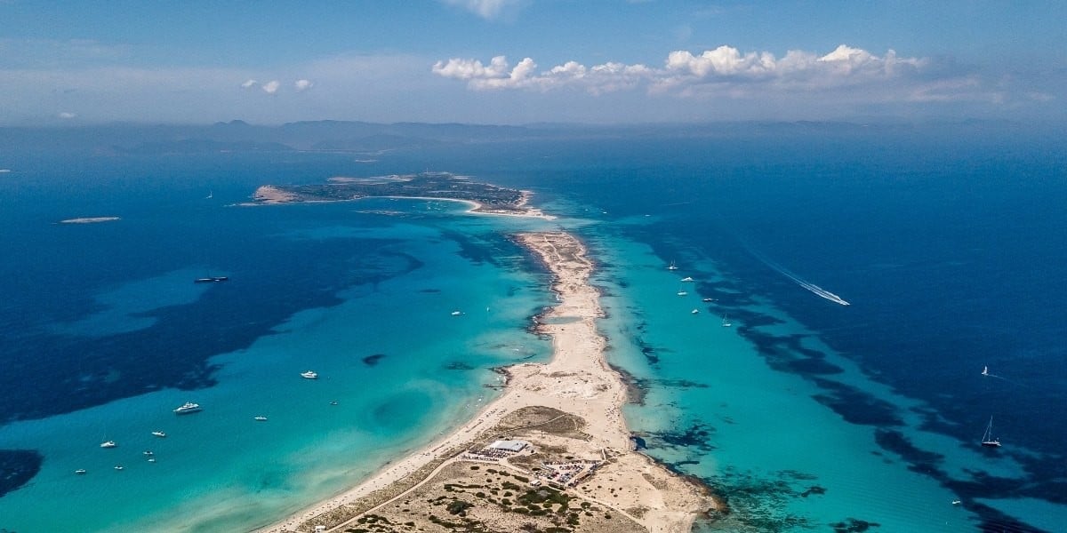 Beach and clear water on Formentera