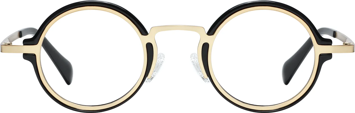 Boshell round mixed-material eyeglasses