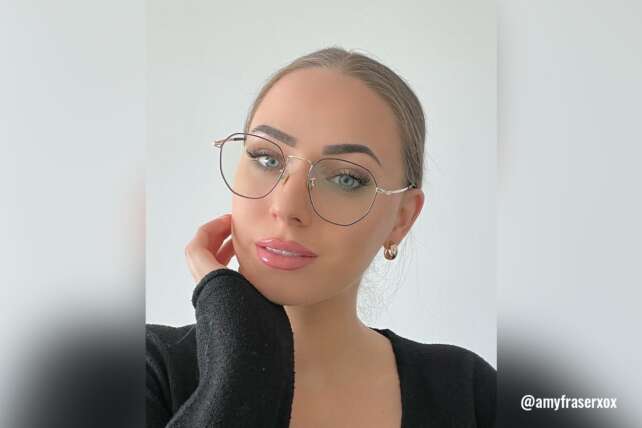 Model wearing Sarah geometric Fytoo Global glasses