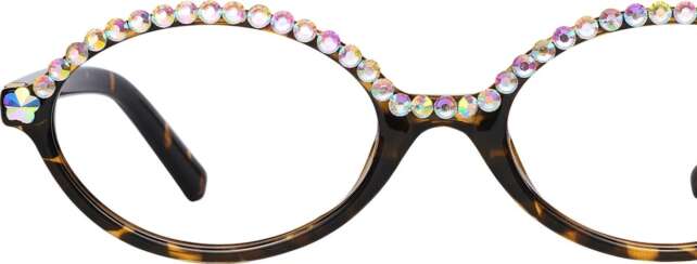 Quinlan oval frame with a diamond-pattern finish