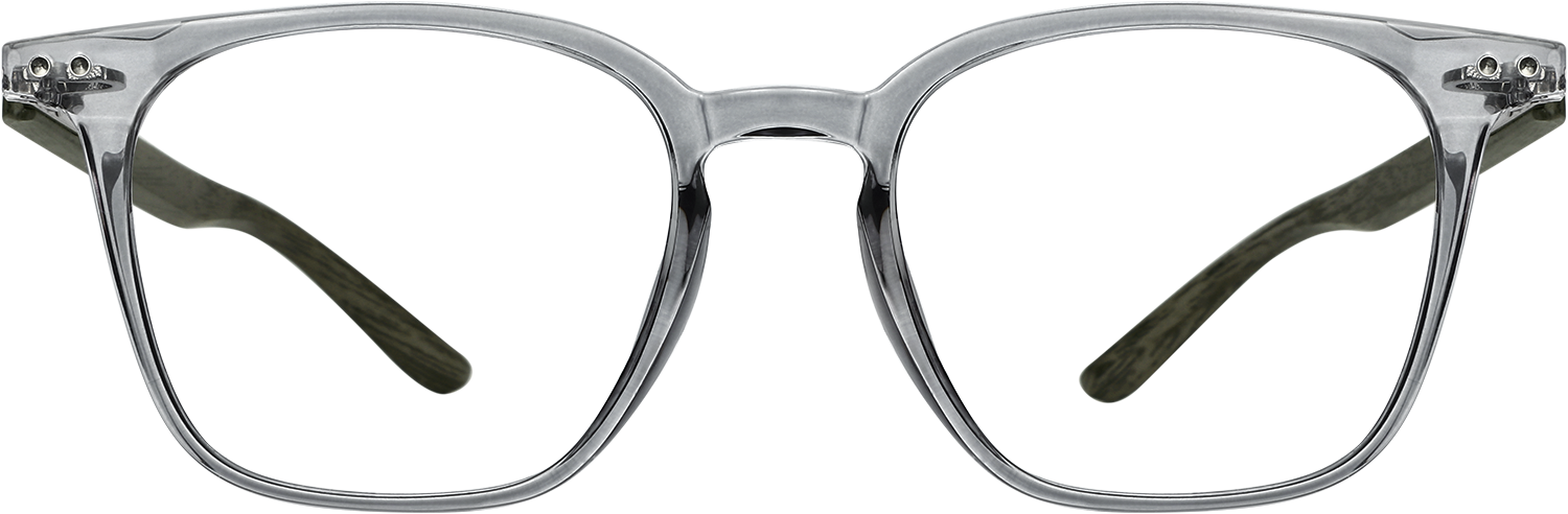 Grey square eyeglasses