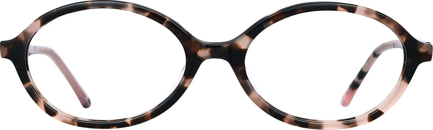 Oval tortoiseshell eyeglasses frame
