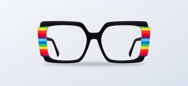 Myza square multicolour eyeglasses shown from the front