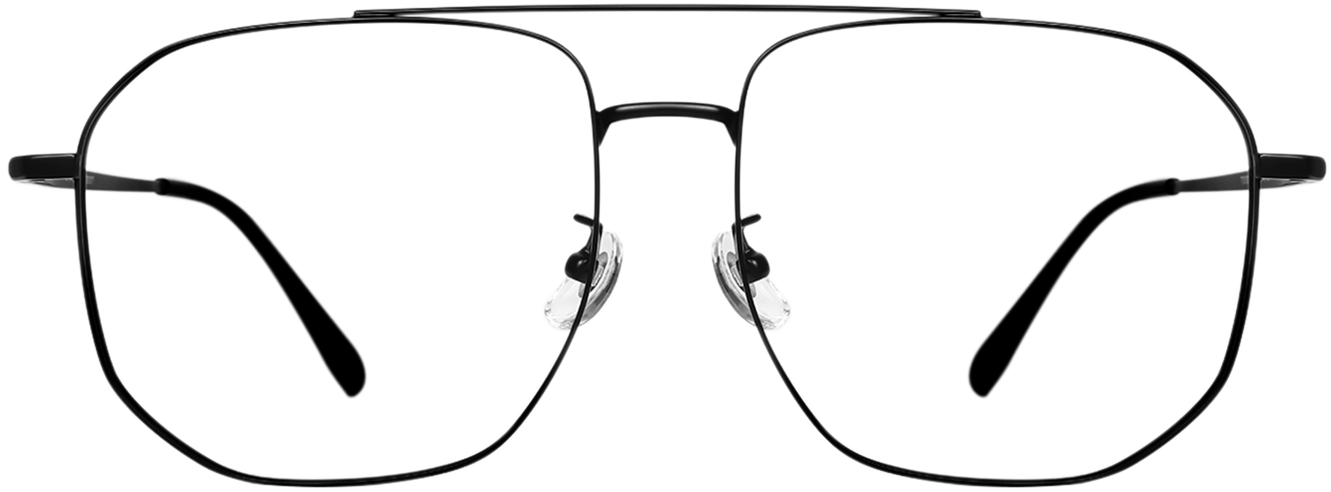 Black sports glasses shown from the front