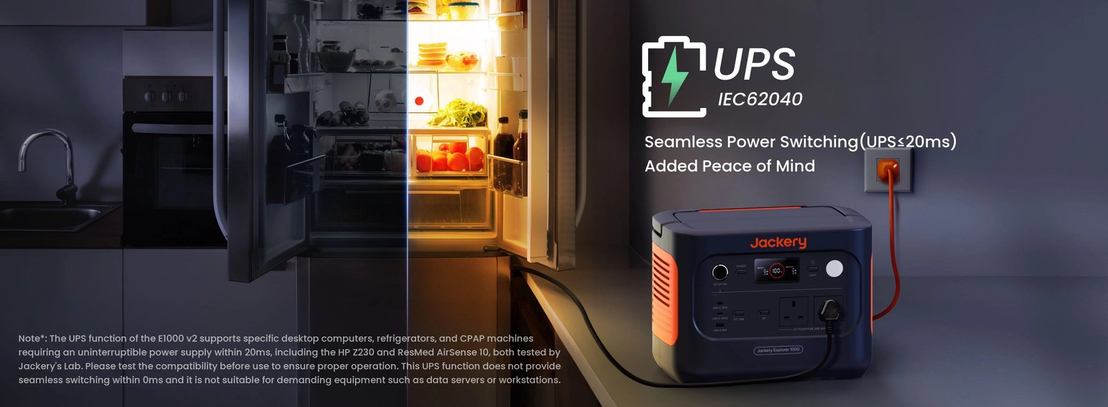 Jackery Explorer 1000 power station supporting home backup