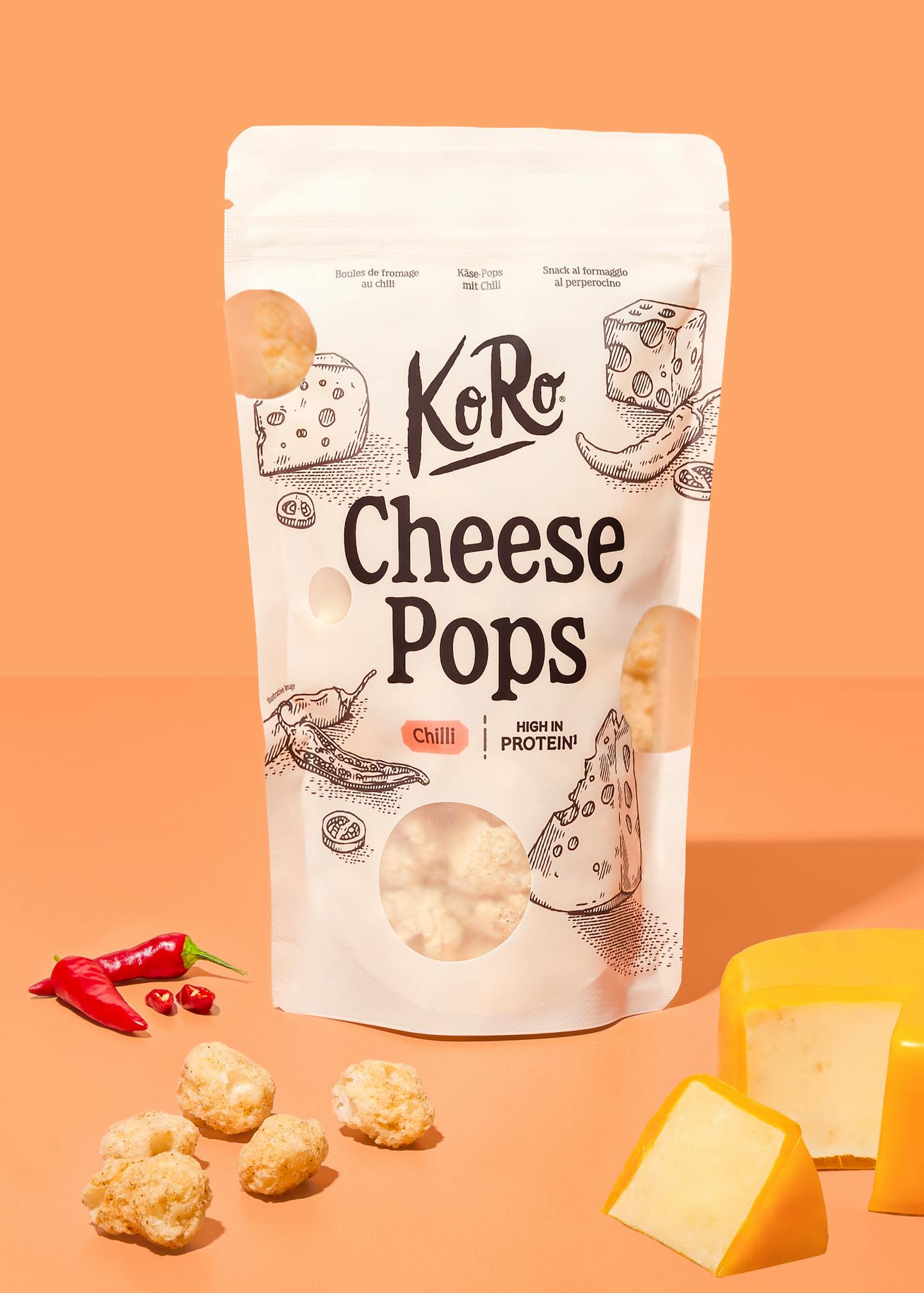 Herzhafte Chilli Cheese Pops aus dem Korodrogerie Snacksortiment
