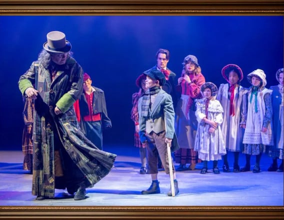 Tiny Tim scene from Scrooge Cirque Extravaganza
