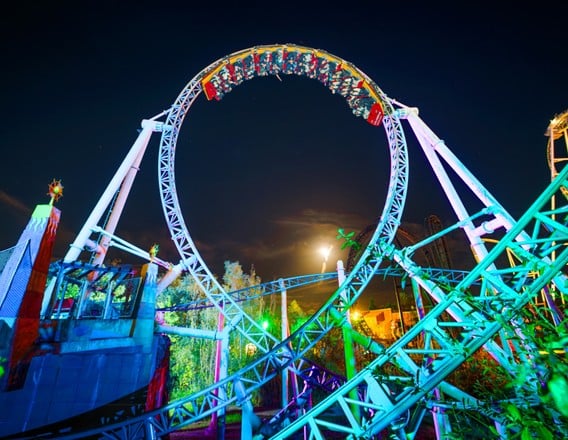 Colossus rollercoaster at Thorpe Park Fright Nights