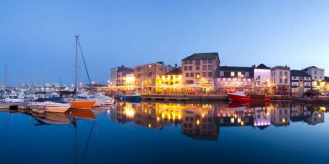 Harbour and city lights at Plymouth