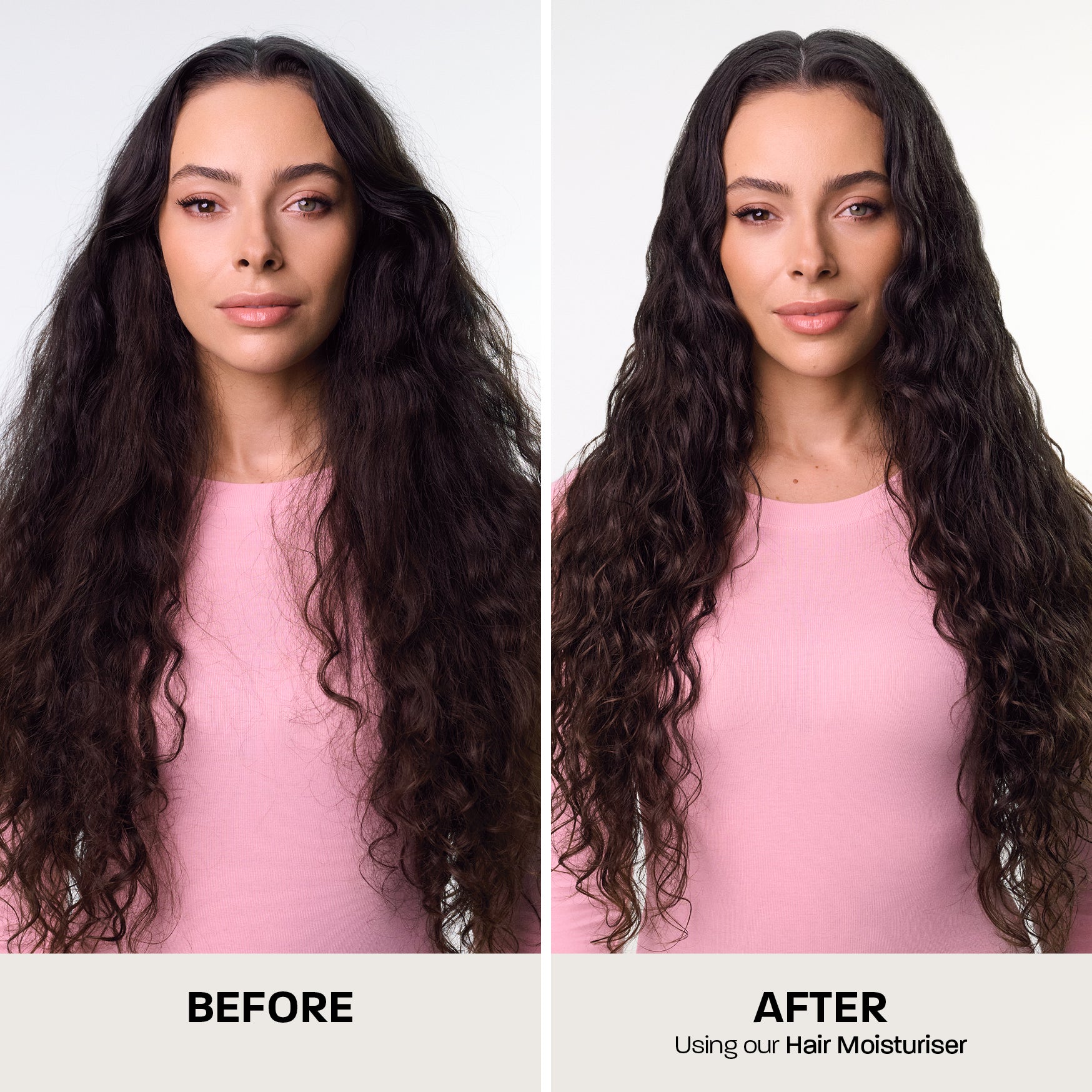 Curly hair shown with REHAB Your Hair Hair Moisturiser