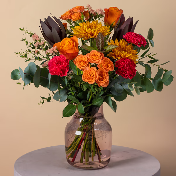 A colourful mixed flower bouquet